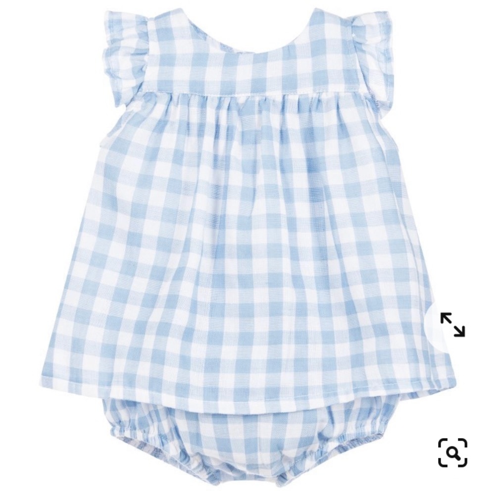 Gingham dress with matching bloomers